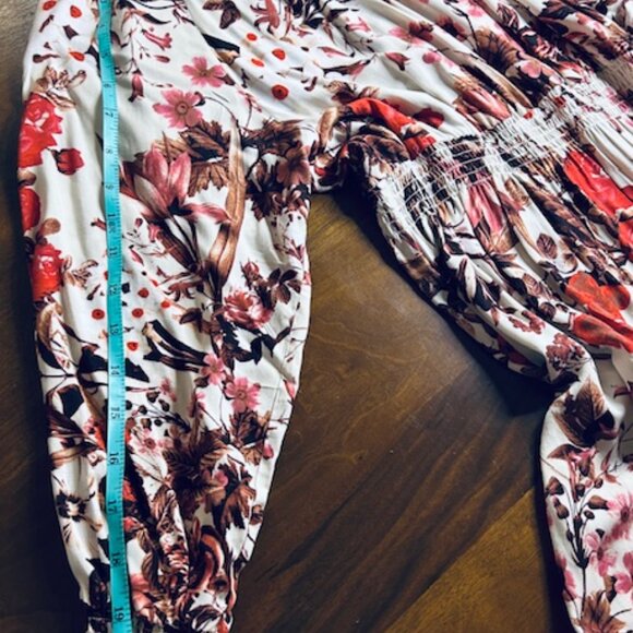 H&M Floral Long Sleeve Midi Dress with Smocking  - Size Medium - Picture 10 of 15